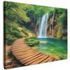MuchoWow© Quadri Astratti su Tela Foto Quadro Moderno Soggiorno Canvas | 70x50 cm - Decorazioni Camera da Letto Cascata - Giungla - Sentiero - Verde - Natura - Acqua