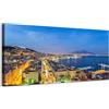 Generico Panorama Napoli di notte con Vesuvio - quadro stampa su tela con telaio in legno - 160x80 cm