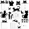 PRESSINART 4 Pezzi di Adesivi per Interruttori di Luce con 4 Stili di Gatti Neri Carini in Vinile Impermeabile Perfetti per Decorare Pareti di Casa Camere da Letto Soggiorni Bagni e Uffici.