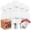 V-TAC 10 pezzi, Lampadine LED V-Tac E14, 4W (320 lumen equivalenti a 30W), Forma: MiniGlobo, Luce Bianco Caldo, Naturale o Freddo + 1 Adattatore Omaggio