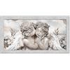 Lupia - Quadro moderno soggiorno camera da letto Angeli con cornice BOSTON colore GRIGIA, GREY 60x110 cm ANGELS IN FLOWERS MIX stampa su pannello in legno