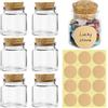 Xishoyen 6 mini bottiglie di vetro con tappo in sughero, 50 ml, piccoli barattoli con coperchio, etichette adesive, vetro con tappo in sughero, mini bottiglie di vetro per regali di nozze, feste