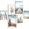 Novart Quadros - Completamente Pronto Da Appendere - Immagini - Spiaggia Mare Faro - 7 Pezzi Set Moderni - N007167a