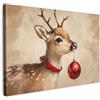 MuchoWow© Stampe Su Tela Quadro Soggiorno Quadri Camera Da Letto Moderni | 60x40 cm - Accessori Salotto Poster Da Parete Con Cornice Decorazione Regali Natilizie Muro Cervo - Corna - Renna