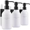 MaisoNovo Dispenser Per Shampoo E Balsamo - Dispenser Per Sapone Da Doccia Con Montaggio A Parete - Set Da 3 Flaconi In Plastica Bianca Da 500 ml Con Pompa Nera - 3 Scomparti Senza Foratura