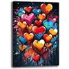 Printerland Quadro Moderno Verticale CUORE AMORE LOVE Street Art Quadri moderni soggiorno da Parete XXL grande Stampa su tela Canvas Decorazione Murale muro Arredo Camera da letto Cucina (2, 30x40 cm)