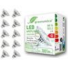 greenandco 10x Spot a LED IRC 90+ 4000K 36° GU5.3 MR16 6W (equivalente spot alogeni 40W) 380lm (bianco neutro) SMD LED 12V AC/DC vetro, non dimmerabile