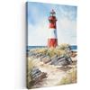 MuchoWow© Stampa Foto Quadro Moderno Quadri Moderni Soggiorno Con Cornice | 80x120 cm - Stampe Da Parete Camera Da Letto Decorazione PosterFaro - Scoglio - Mare - Natura - Stile Marino