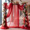 YNNHUDEEP Rotolo di tulle morbido, 5 m x 160 cm, decorazione per tavolo, tessuto in organza, tessuto a rete, drappeggio per arco di nozze, arco per matrimonio, cerimonia, vestito in tulle (rosso)