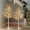 DELICHTER Set di rami di alberi di Natale bianchi da 6 FT, albero di betulla 5FT con LED bianchi caldi timer alimentato a rete con adattatore impermeabile per decorazioni natalizie per interni ed