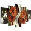 B&D XXL - Quadri Moderni per Soggiorno Grandi, Fiori Orchidea, 150x75 cm | Chiodi Inclusi, 5 Pezzi, Quadro Moderno, Stampa su Tela, Componibili, Resistenti Allo Sbiadimento, Produzione Europea