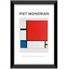 LABORATORIO 102 Quadro Piet Mondrian Composizione con Rosso Blu e Giallo (20x30 cm) Arte Contemporanea - Stampa Fotografica da Parete con Cornice inclusa - Poster Moderno Pronto da Appendere