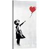 canvashop Quadri Moderni Soggiorno Banksy Bambina Con Palloncino 60x30 cm | Quadro Su Tela Canvas, Stampe Da Parete Verticale, Balloon Girl Street Art, Pop Art