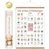 HuBorns - Poster Le Mie Prime Volte Neonato | Per Seguire le Tappe Fondamentali del Neonato, Regalo Neonato Maschio e Femmina, Decorazione Cameretta, Strisce di Legno
