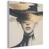 MuchoWow© Opera Feltro Stile Contemporaneo Cornice Soggiorno Matrimoniale | 60x60 cm - Idea Ambiente Notte Donna - Cappello - Vernice