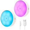 SingHong Luce Notte LED, Luce Sensore di Movimento e Luce con Magnetica Adesiva, 8 Regolazione del Colore Dell'illuminazione, Ricaricabile per Scale, Corridoio, Cucina, Garage, ecc
