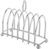 KICHOUSE Porta Toast da Tavolo in Acciaio Inossidabile 6 Slot con Manico | Espositore Elegante per Fette di Pane, Piedini a Sfera, Facile da Pulire, per Casa e Buffet