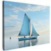MuchoWow© Quadri Camera Da Letto Stampe Da Parete Quadro Su Tela Moderni | 70x50 cm - Decorazioni Murali Foto Quadretti Cucina Ingresso CasaBarca a vela - Lago - Acqua - Stile Marino - Natura