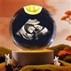 MEIEG Sfera Di Cristallo Personalizzata Con Incisione 3D E Luce LED, Lampada Da Notte Personalizzata Con Foto Ecografica Del Bambino, Regalo Ricordo Della Nascita(8cm/3.15in)