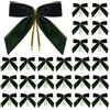 BBTISG Set di 25 Fiocchi in Velluto per Albero di Natale, 9 x 9cm Ghirlande per Albero di Natale Decorazioni per Matrimoni Confezioni Regalo (Verde Scuro)