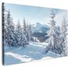 MuchoWow© Stampa Foto Quadro Moderno Quadri Moderni Soggiorno Con Cornice | 120x80 cm - Stampe Da Parete Camera Da Letto Matrimoniale Decorazione Canvas Paesaggio invernale - Natura - Alberi - Neve