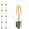 ShenShuai Edison LED globo lampadina G80 E27 4W 6W 8W retrò vintage stile industriale lampada lampadina 220V bianco caldo 2200K metallico e vetro (Diametro： 80mm) (10 Pezzo, 6W)