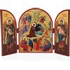 NKlaus Nascita di Gesù Cristo Natale/Rozhdestvo Trittico icona in legno 25x16cm 11322