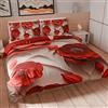 PETTI Artigiani Italiani - Set Copripiumino Matrimoniale Maxi 260x220 cm (2 Federe 75x50 cm Incluse), Parure Copripiumino Microfibra con Stampa Digitale Floreale 05 14 - Made in Italy