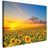 MuchoWow© Quadri Astratti su Tela Foto Quadro Moderno Soggiorno Canvas | 40x30 cm - Decorazioni Camera da Letto Fiori - Girasole - Tramonto - Notte - Arancione - Campagna