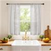 Ystyle Tende per Interni Effetto Lino 2 Pezzi, 70x240 CM, Grigio | Tenda Trasparente con Trama a Croci, Curtains Voile con Tasca, Moderna Leggere Eleganti per Camera da Letto e Soggiorno