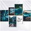 AREDE Set di 6 Stampe da Parete Quadri Moderni Decorazioni da Muro per Casa Soggiorno Camera da Letto e Cucina ''Natura Azzurro''| 4 x A4 (21x30cm) + 2 x A5 (15x21cm) | senza Cornici