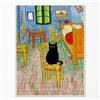 GAINOW Retro Vincent Van Gogh Tela Arte Murale Stampe Celebri Quadri per Camera da Letto ad Arles Divertente Poster Gatto Nero Decorazione Murale per Camera da Letto 40 x 60 cm Senza Cornice