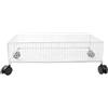 Toyvian Contenitore con Ruote 18, 5 Pollici Bianco Rettangolare | Struttura in Metallo a Rete, Apertura con Maniglia Rimovibile, Formato 47x28x15cm