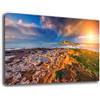 Printerland Quadro Moderno soggiorno MARE SICILIA PAESAGGIO Quadri moderni da Parete XXL grande Stampa su tela Canvas Decorazione Murale muro Arredo Camera da letto Cucina (70x100 cm, Sicilia)