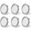 KYOTECH LED Faretto da Incasso per Mobili 230V IP44 4000K 3.5W 260LM 6PCS Nichel | KYOTECH Fari Incassati 55-80mm Ultra Piatto 20mm Bianco Neutro per armadio da specchio e armadio da bagno