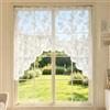 pclapora Tende Corte Moderne Semitrasparenti, 150x100cm Farfalla e Fiori, Tende da Bistrò Bianche in Poliestere per Finestre Piccole Cucina Soggiorno Camera da Letto Balcone, 1 Pezzo
