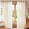 YSTELLAA Tende Per Interni In Voile 2 Pannelli, 140x300cm, Tende Pizzo Macrame Eleganti, Curtains Con Occhielli Bianche Per Soggiorno E Camera Da Letto Moderne Luminoso, Beige