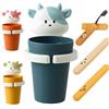 DXIA Porta Spazzolino Con Portaspazzolino Per Bambini, Bicchiere Portaspazzolini Con 3pcs Portatile Custodia Per Spazzolino, Bath Spazzolino Dentifricio Tazza Per Spazzolini E Dentifricio(Blu)