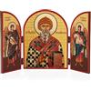 NKlaus Icona San Spiridione Trittico in legno MDF 25x16cm Cristiano 13797