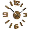 FLEXISTYLE Orologio da parete 3D fai da te in legno di quercia, grande orologio da parete 50-75 cm, 3D, design moderno EKO orologio da parete decorazione per ufficio, soggiorno, camera da letto
