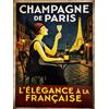 KUSTOM ART Poster Decorativo da Parete Serie Pubblicità Vintage Champagne de Paris Stampa Artistica su Carta Patinata 40x30cm Senza Cornice