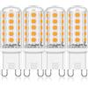 Auting Lampadina LED G9 4W 2700K 400LM 4 Pezzi | Equivalente alogena 30W-40W con illuminazione uniforme per lampade decorative e ambienti domestici