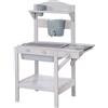 roba Cucina Giocattolo da Esterno - Giardino, Terrazza, Aria Aperta - con Accessori - Pentola e Mestolo Inclusi - Legno Certificato FSC - Robusta e Resistente alle Intemperie - dai 18 Mesi - Grigio