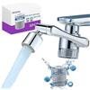 CECEFIN 1080° Schwenkbarer Wasserhahn-Verlängerung Wasserfilter-Belüfter,2 Modi Spritzwasserhahn Verlängerung, multifunktionaler Roboterarm,Waschen Auge/Haare/Gesicht