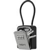 NBYT Cassetta portachiavi portatile con combinazione per nascondere una chiave esterna, impermeabile, di piccole dimensioni, con corda in acciaio