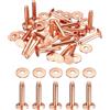 QUARKZMAN 20Set Ribattini E Rondelle In Rame 9x3.3x19mm Finitura Gobbi Ribattini Solidi Per Fai Da Te In Pelle Cinture Portafogli Collari Rosso Rosa Rosso
