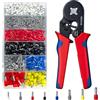 KELAV Set di Pinza Crimpatrice Capicorda,con 1800pcs Capicorda Elettrici a Crimpare,0,25-10mm²,Pinza e Puntalini Elettrici a Crimpare per Auto e Installazioni,Cavi