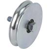 nextradeitalia 1 PZ RUOTA CANCELLO A FISSARE GOLA TONDA 400 COMBI ZINCATA + CUSCINETTO GOLA MM 20 MM 120