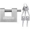 KAWAHA 71/60KD-5SK Lucchetto a D in acciaio inox resistente con chiave per porta del garage, contenitori, capannoni e magazzini (5 chiavi diverse - 5 chiavi in acciaio inox)