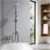 Auralum Colonna Doccia con Miscelatore Termostatico, Colonna Doccia Acciaio Inox con Saliscendi Doccia Regolabile 72-110cm, Saliscendi Doccia con Soffione a Muro, Asta Doccia con Soffione e Doccetta